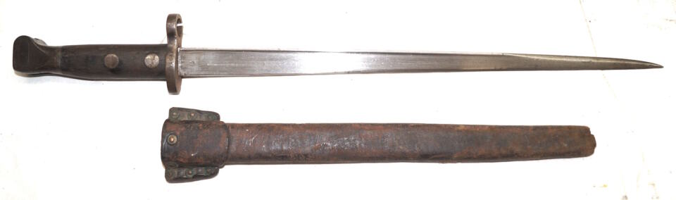 M1895 Infantry bayonet with partial scabbard.