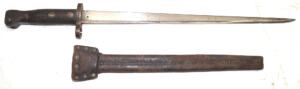M1895 Infantry bayonet with partial scabbard.