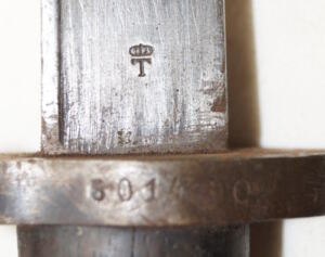 M1895 Infantry bayonet with partial scabbard.