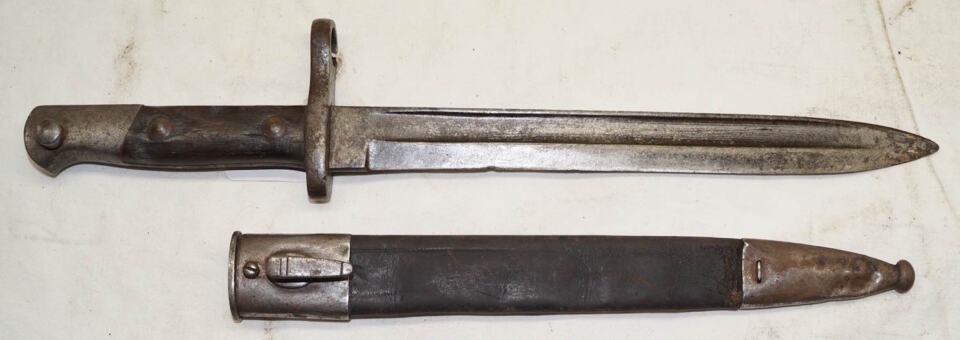 M1893 bayonet with scabbard.