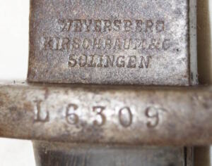 M1893 bayonet with scabbard.