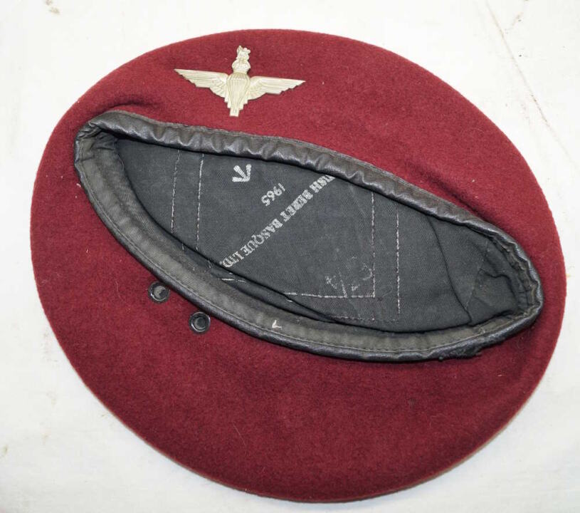 British Maroon Paratrooper Beret size 6 3/4 Dated 1965