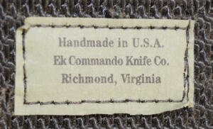 EK black nylon web Commando knife sheath with leg tie and internal stiffener.
