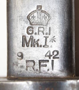 MkII* bayonet with MkI* ricasso mark RFI 9/42