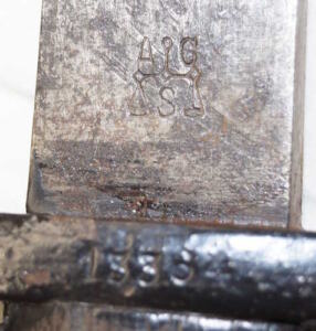M1889 LONG Fortifications bayonet with scabbard.