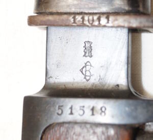 M1894 Krag bayonet with scabbard.