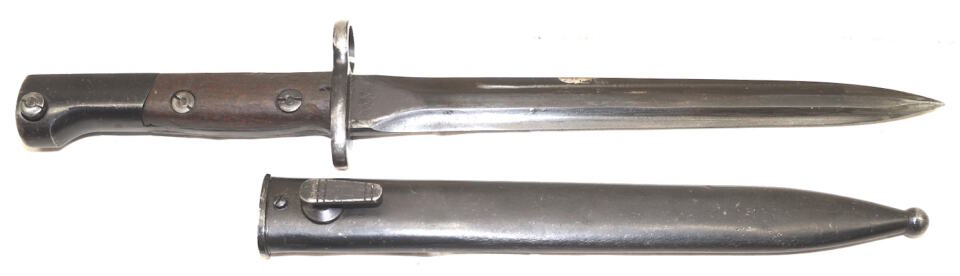 FN49 Double Edged bayonet with scabbard.