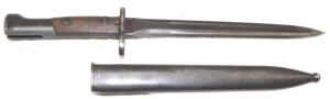 FN49 Double Edged bayonet with scabbard.