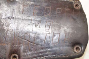 Bulgarian leather frog for M95 Steyr bayonets.