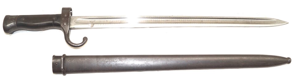 Mle.1892 Berthier carbine bayonet with scabbard.