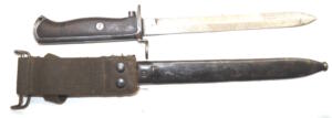 M1956 bayonet with scabbard and integral frog.