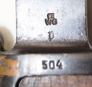M1956 bayonet with scabbard and integral frog.