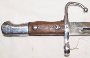 M1900 bayonet with matching scabbard.