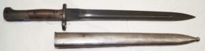 Chinese made FN1924 long bayonet with beaten up Belgian scabbard.