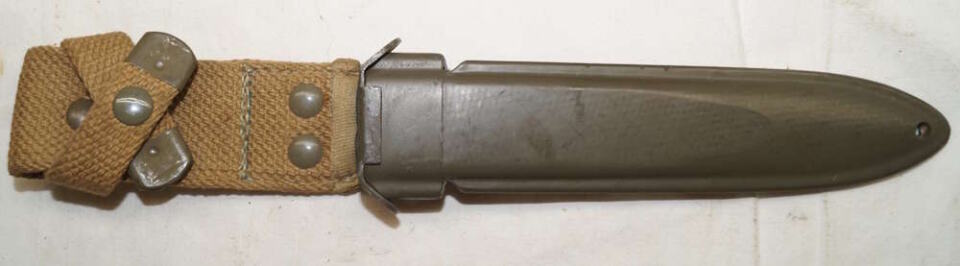 Italian produced M8 bayonet scabbard only for M4 bayonets.
