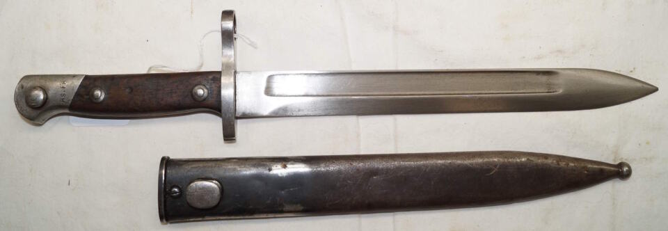 M1935 Diagonal Pommel bayonet with scabbard.