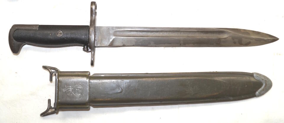 M1 bayonet with M7 scabbard.