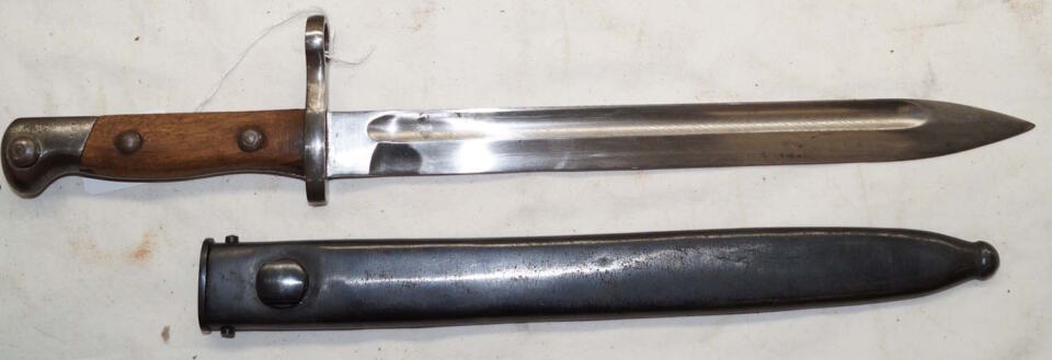 M1910 bayonet with scabbard.
