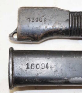 Type A FAL bayonet with scabbard .