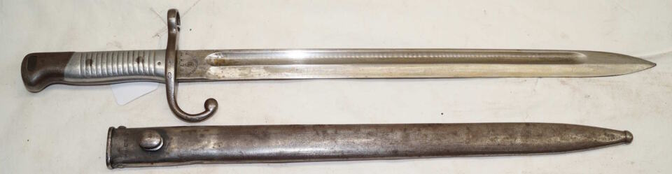 M1891 bayonet with matching scabbard.