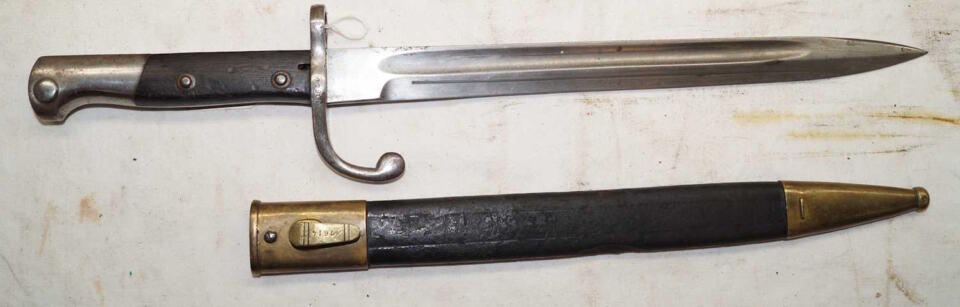 M1908 bayonet with scabbard.