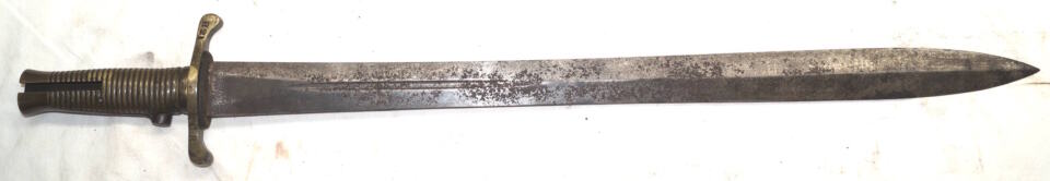 P1848 Brunswick bayonet ENFIELD 1849 12H RCR (Royal Canadian Regiment) Blade remains unsharpened but has some pitting.