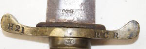 P1848 Brunswick bayonet ENFIELD 1849 12H RCR (Royal Canadian Regiment) Blade remains unsharpened but has some pitting.