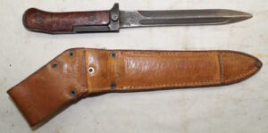 VZ58 bayonet with leather sheath FULL TANG with extension and composite grips
