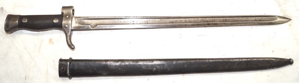 M1892 Berthier Carbine bayonet with scabbard.