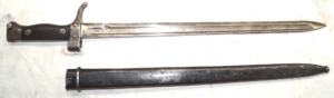 M1892 Berthier Carbine bayonet with scabbard.