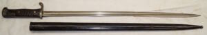 S98nA quillback bayonet with steel scabbard.