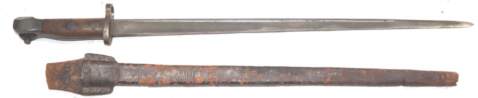 M1895 Artillery Carbine bayonet with partial scabbard.