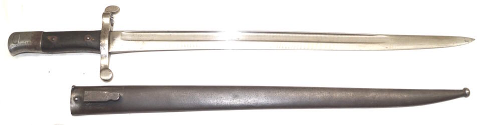 M1885 Kropatschek bayonet with scabbard STEYR 1886 Standard full length rifle bayonet.