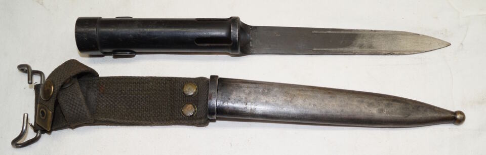 M1963 FAL TYPE C bayonet with scabbard.