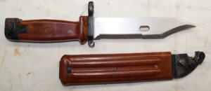 6X4 AKM Type II bayonet with scabbard TULA STAR MARKED Purported to have come from Afghanistan but I have no provenance.