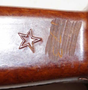 6X4 AKM Type II bayonet with scabbard TULA STAR MARKED Purported to have come from Afghanistan but I have no provenance.