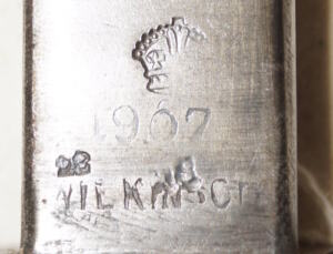 P1907 bayonet WILKINSON Skeletal U arrow on pommel and SAP marked left grip