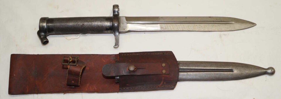 M1896 bayonet with scabbard and repro frog.