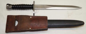 PE1957 bayonet with scabbard and frog.