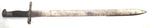 M1878 Vetterli sawback bayonet SJG NEUHAUSEN Grips cracked but remain tight.