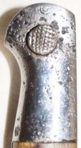 M1903 bayonet plated and regripped button frozen and checkered.