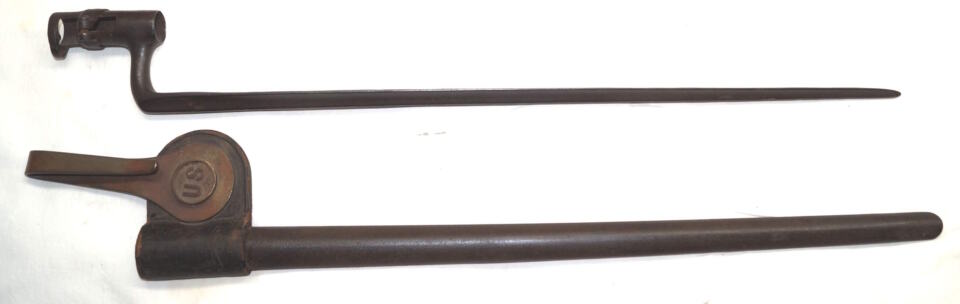 M1871 Rolling Block triform socket bayonet with M1873 scabbard.