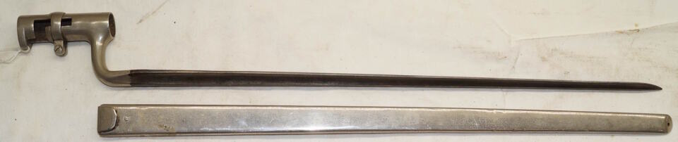 M1873 Trapdoor triform socket bayonet with scabbard.