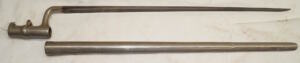 M1873 Trapdoor triform socket bayonet with scabbard.