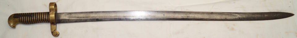 M1841 MISSISSIPI Rifle Brass hilted yataghan Bayonet – Colt Alteration Catch spring is bent out a bit.
