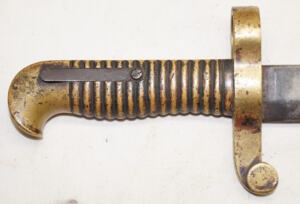 M1841 MISSISSIPI Rifle Brass hilted yataghan Bayonet – Colt Alteration Catch spring is bent out a bit.