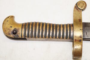 M1841 MISSISSIPI Rifle Brass hilted yataghan Bayonet – Colt Alteration Catch spring is bent out a bit.