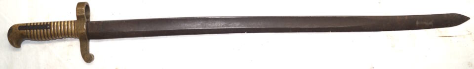 M1861 MERRILL rifle brass hilted yataghan bayonet.