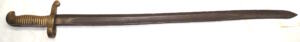 M1861 MERRILL rifle brass hilted yataghan bayonet.