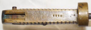 M1861 MERRILL rifle brass hilted yataghan bayonet.